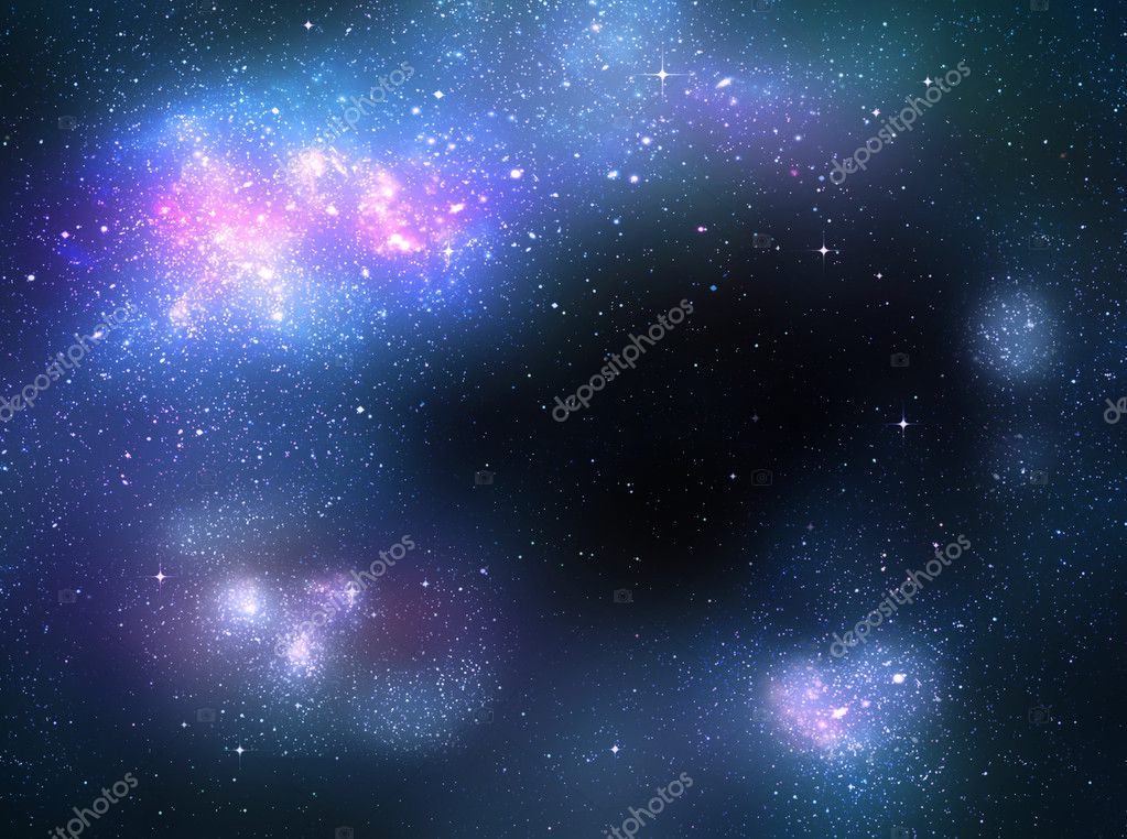 Starry deep outer space nebual and galaxy — Stock Photo ...