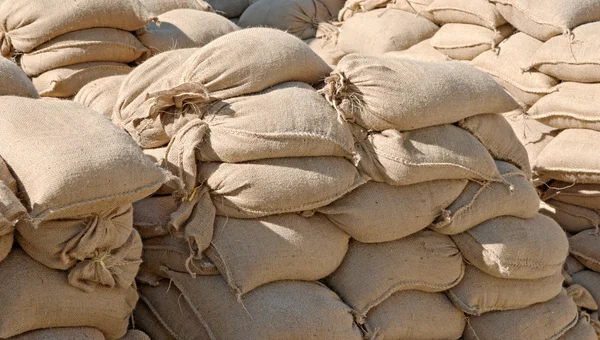 Sandbags in pile — Stock Photo, Image