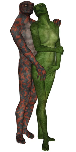 Ящірка чоловік і жінка коханці — стокове фото