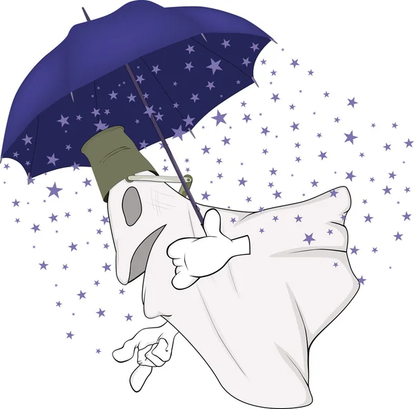 Böse Geister und magischer Regenschirm — Stockvektor