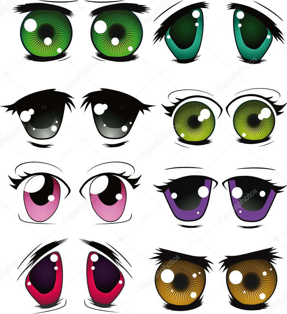 The complete set of the drawn eyes