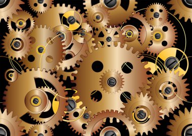 Pattern from gears and mechanisms of hours clipart