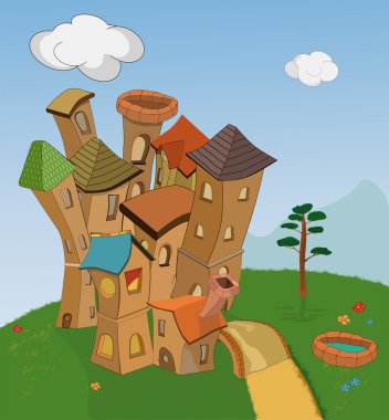 Small fantastic knight's castle clipart