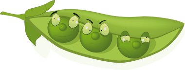 Green peas, and cheerful peas clipart