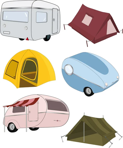 The complete set camping — Stock Vector