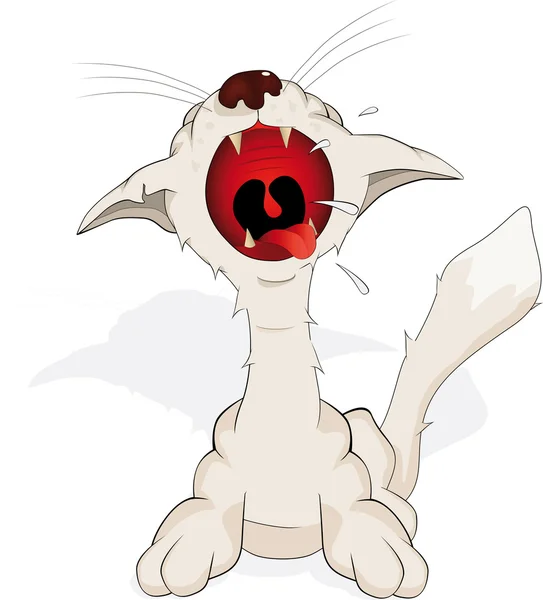 Yowling γάτα γελοιογραφία — Διανυσματικό Αρχείο