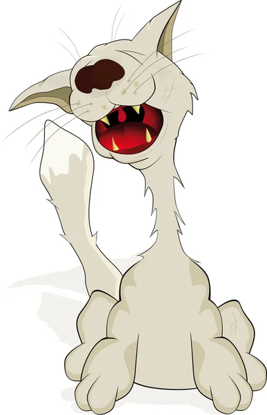Yowling gato de dibujos animados — Archivo Imágenes Vectoriales