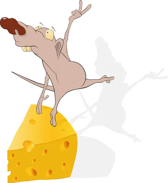 Rat Cheese Ballet Dance Food Rodent — Stock Vector