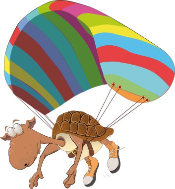 Turtle on the pursuit clipart