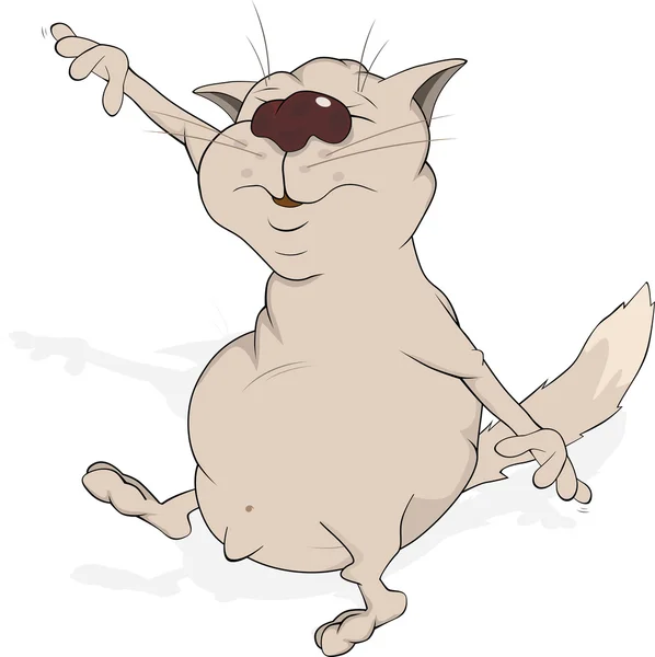 厚跳舞猫动物的舞蹈 — 图库矢量图片