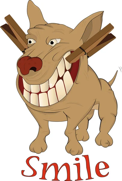 Dogie Muito Alegre Sorriso Animais Animais Estimação — Vetor de Stock