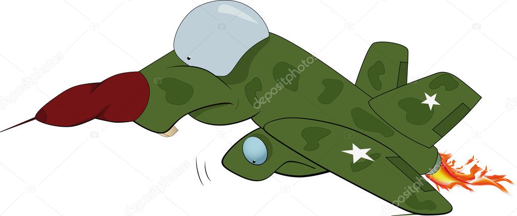Military plane caricature