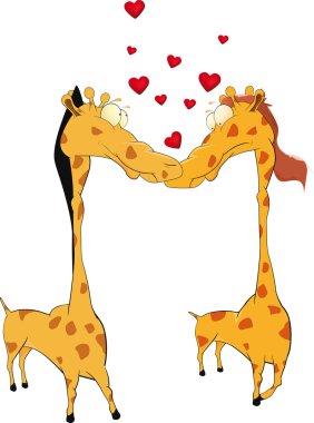 Love and giraffes clipart