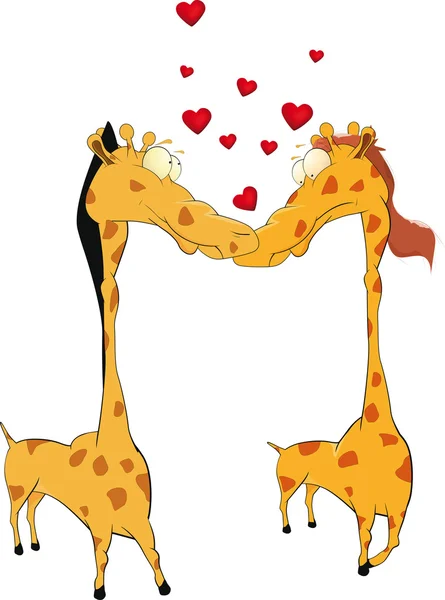 Liefde en giraffen — Stockvector