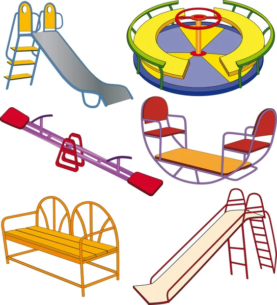 The complete set a children's swing — Stock Vector