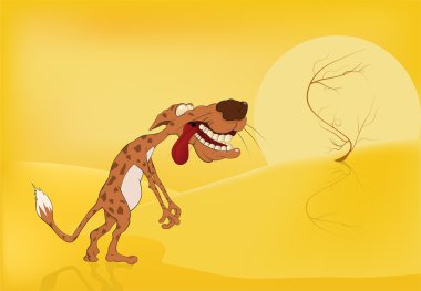 Cheetah and desert clipart