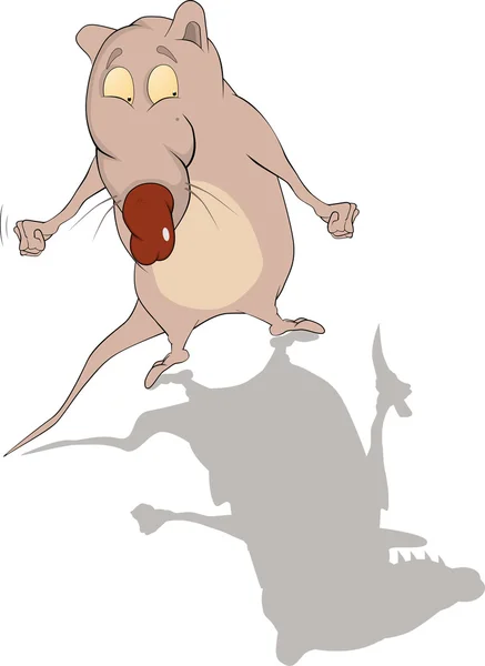 Rat et une ombre terrible — Image vectorielle
