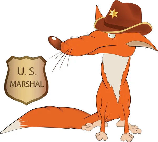 Fox lo sceriffo — Vettoriale Stock