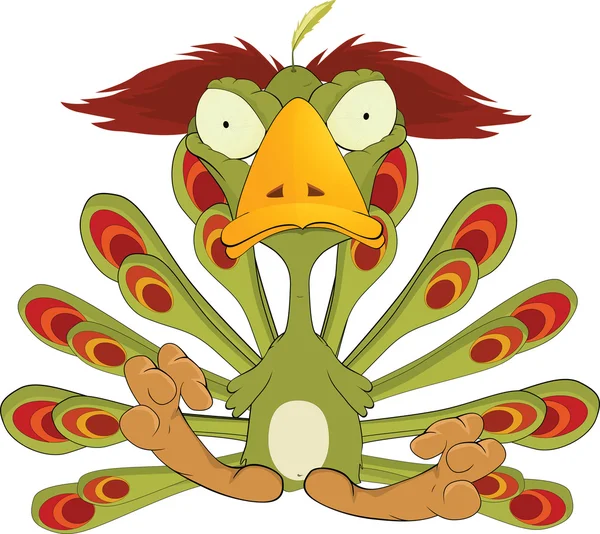 Peacock cartoon — Stockvector