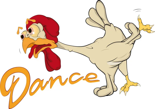 Dancing cock — Stock Vector