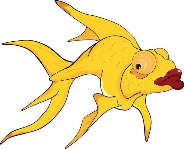 Petit poisson tropical doré — Image vectorielle