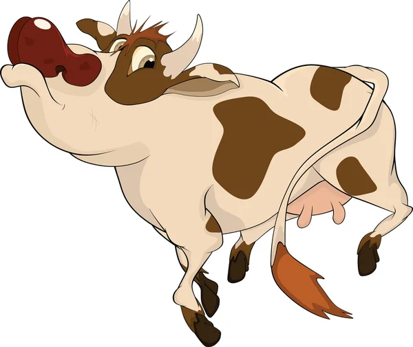 Fröhliche Kuh. Karikatur — Stockvektor