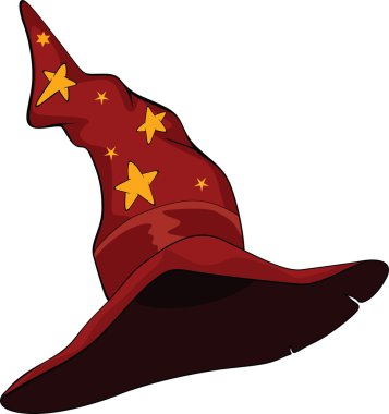 Hat of the wizard. Cartoon clipart