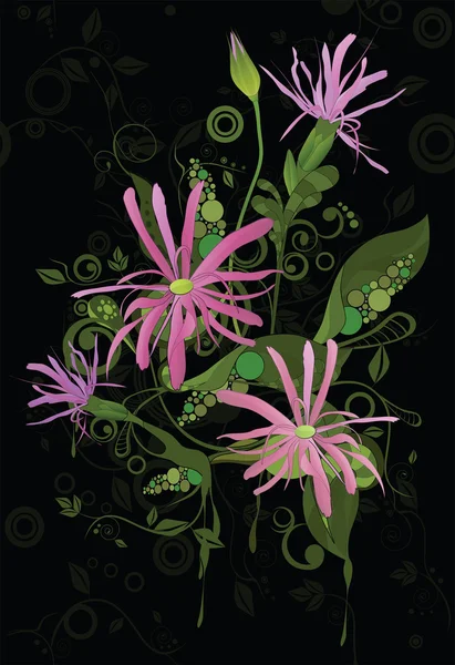 Pop-art. streszczenie ornament z kwiatami — Wektor stockowy