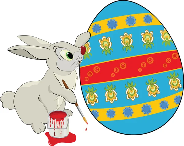 野兔和复活节 egg.cartoon — 图库矢量图片