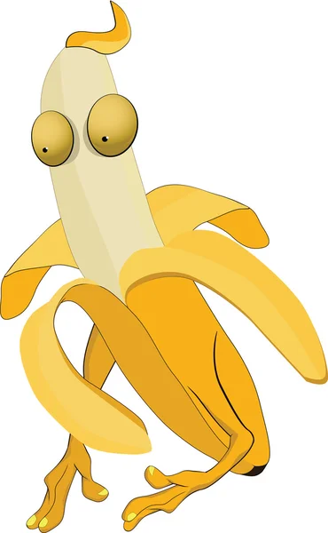 Το γελοίο πρόσωπο μια μπανάνα. κινούμενα σχέδια — Διανυσματικό Αρχείο