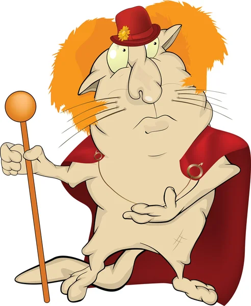 O Rei Leão. Um gato o actor.Cartoon — Vetor de Stock