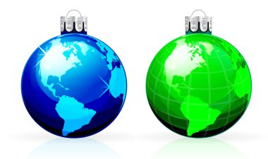 Globe christmas balls clipart