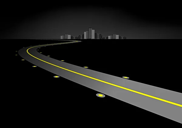 Route dans la nuit — Image vectorielle