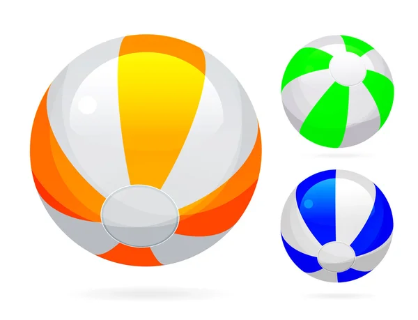 Beach ball with glossy reflections — Stock Vector