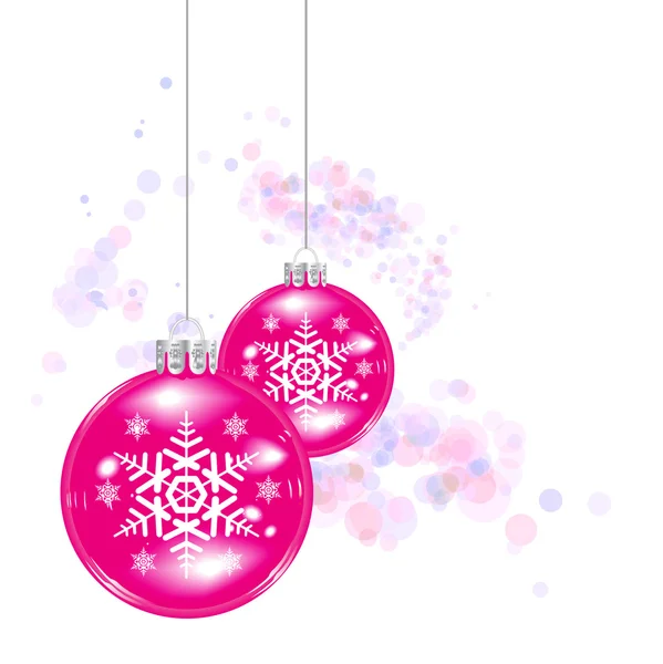 Χριστουγεννιάτικη μπάλα σε αφηρημένα φώτα φόντο σε λευκό — Διανυσματικό Αρχείο