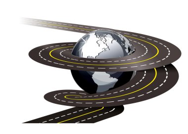 Spiral road concept illustration on white background clipart