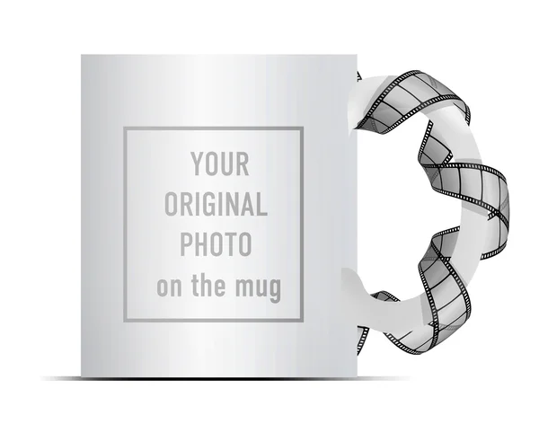 Foto asli Anda di gambar konsep mug - Stok Vektor