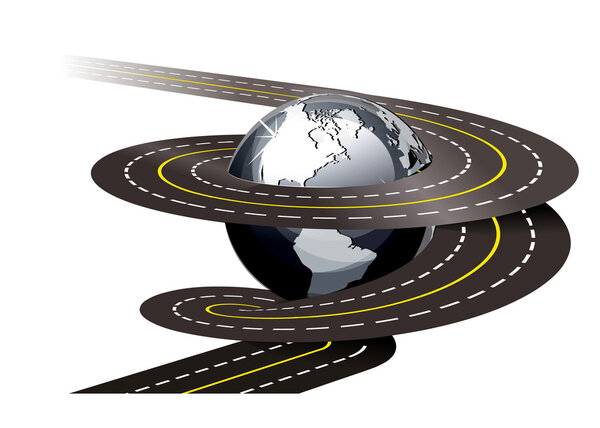 Spiral road concept illustration on white background
