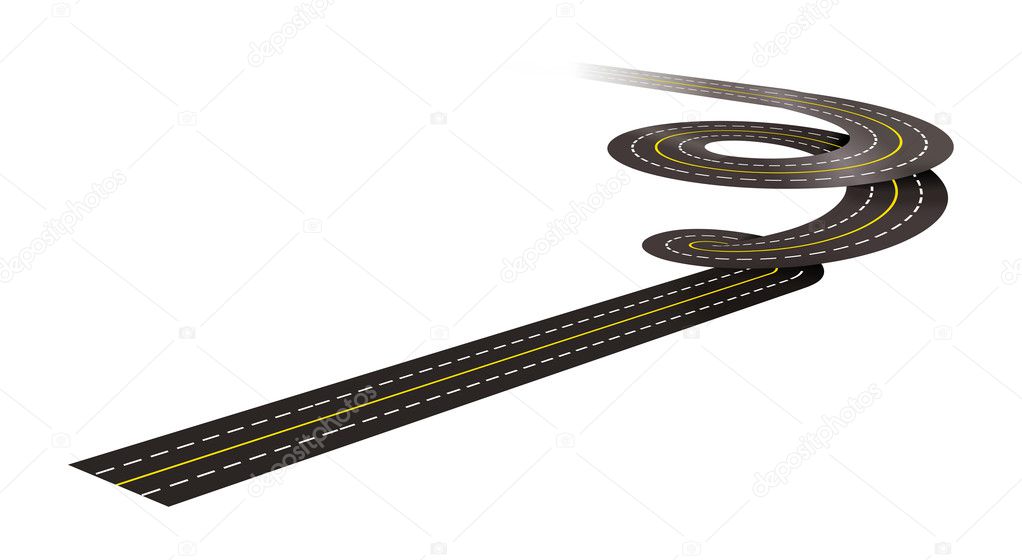 Spiral road concept illustration isolated on white background