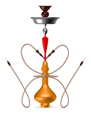 Hookah with a pipe in the form of heart clipart