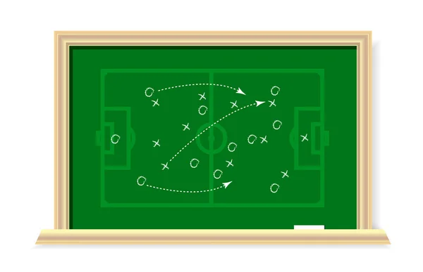 Футбольна схема, векторна ілюстрація на білому тлі — стоковий вектор