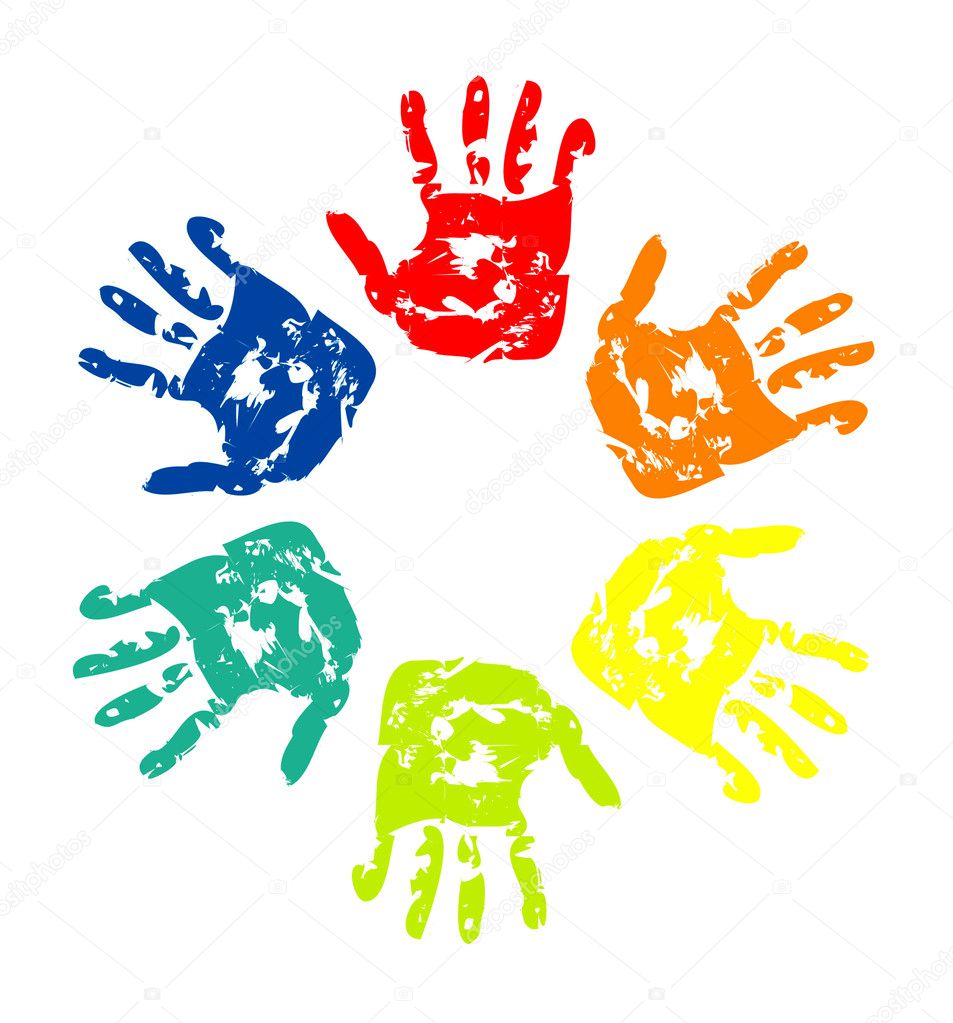 Set of colorful hand