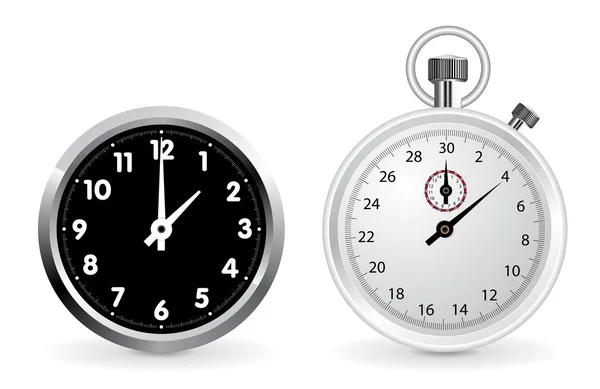 Relógio e cronômetro — Vetor de Stock