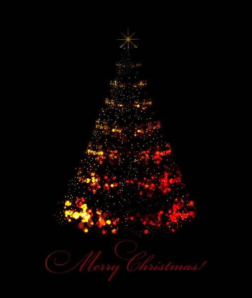黑色背景上的抽象圣诞树 — 图库矢量图片