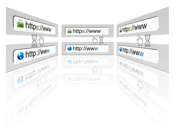 Conexión web segura en un navegador web — Archivo Imágenes Vectoriales