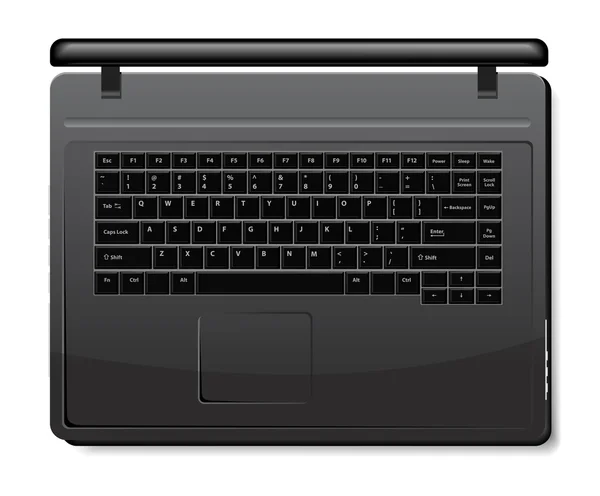 Laptop preto isolado no fundo branco — Vetor de Stock
