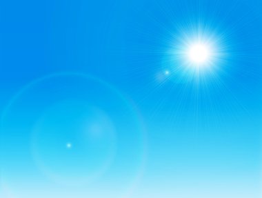 Sun on a clear sky clipart