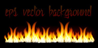 Burn flame fire vector background isolated on black background clipart