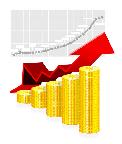 Ilustración vectorial del gráfico empresarial — Vector de stock