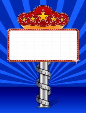 Marquee with wraps film strip clipart